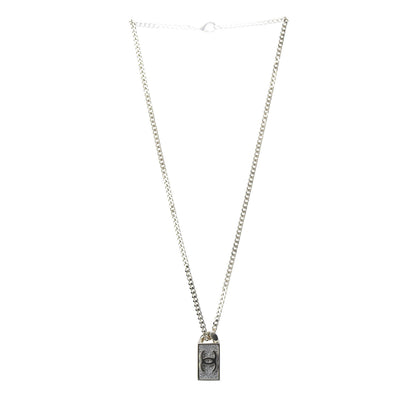 Chanel Crystal Dog Tag Charm Necklace Gold 3 of 5