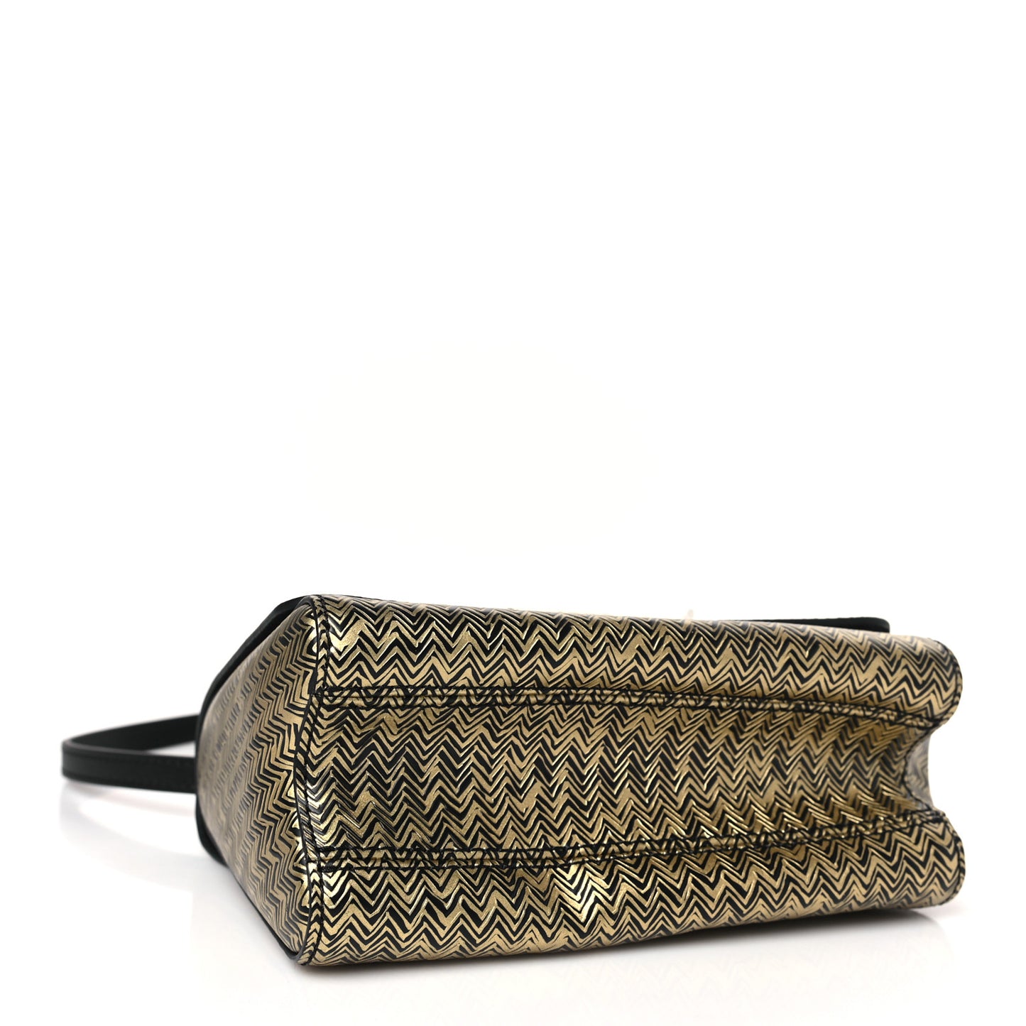 Epi Chevron Printed Twist Shoulder Bag PM Gold