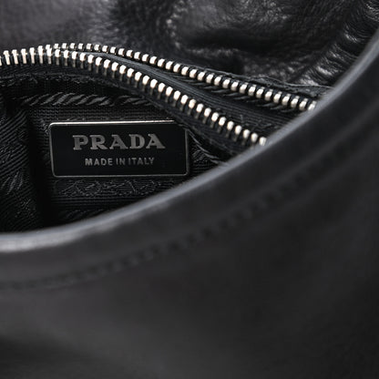 Prada Vitello Daino Hobo Flap Black 8 of 9