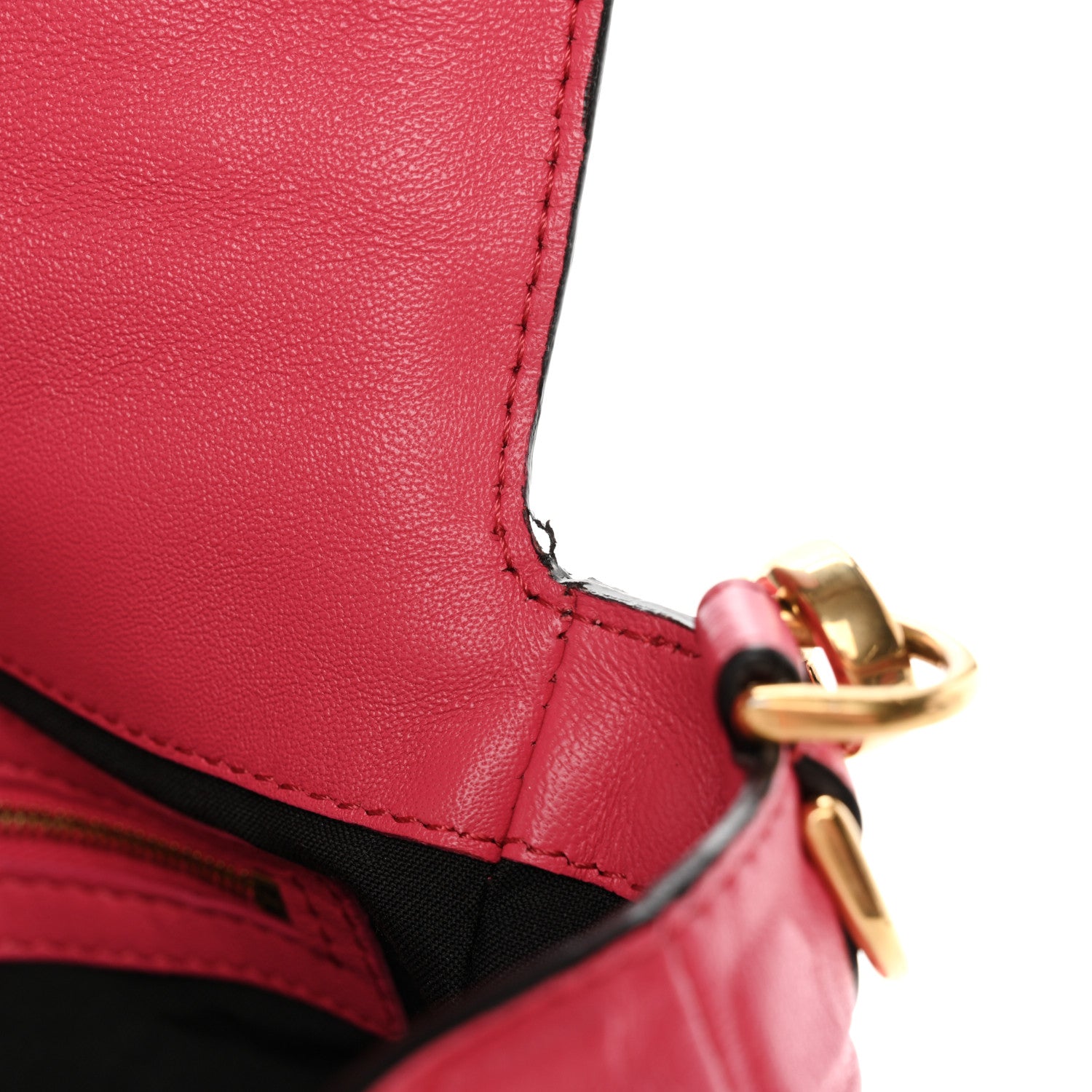 Fendi Nappa FF 1974 Embossed Baguette Rosa Fluo 9 of 10