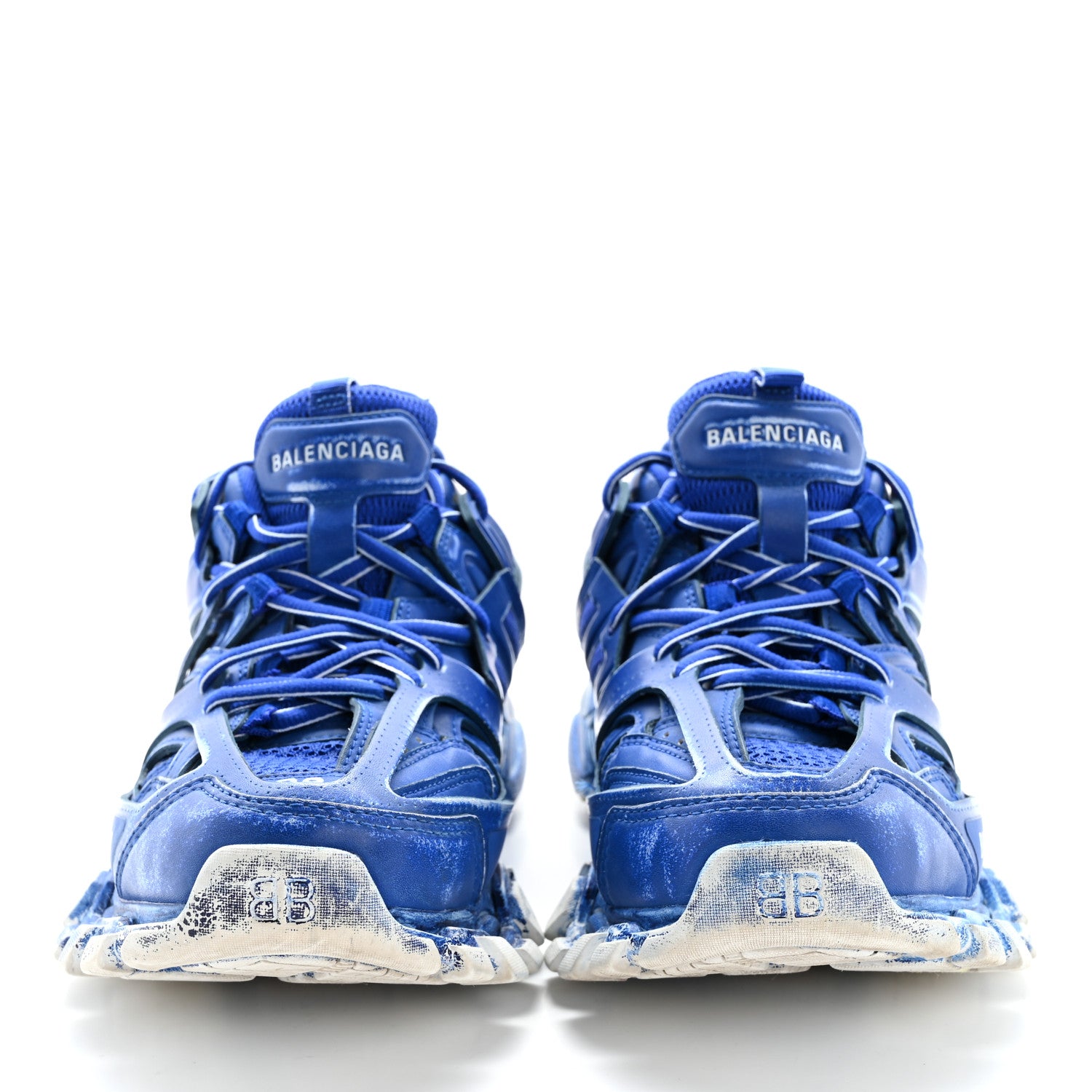Balenciaga Mesh Nylon Womens Track Sneakers 38 Faded Blue 3 of 13