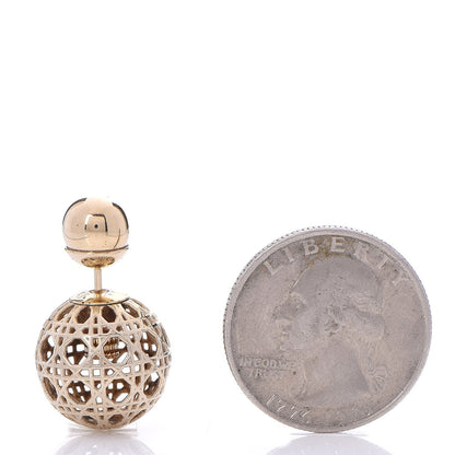 Christian Dior Cannage Mise En Dior Tribal Earrings Gold 2 of 3