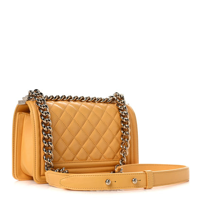 Chanel Calfskin Quilted Small Boy Flap Yellow 2 of 9