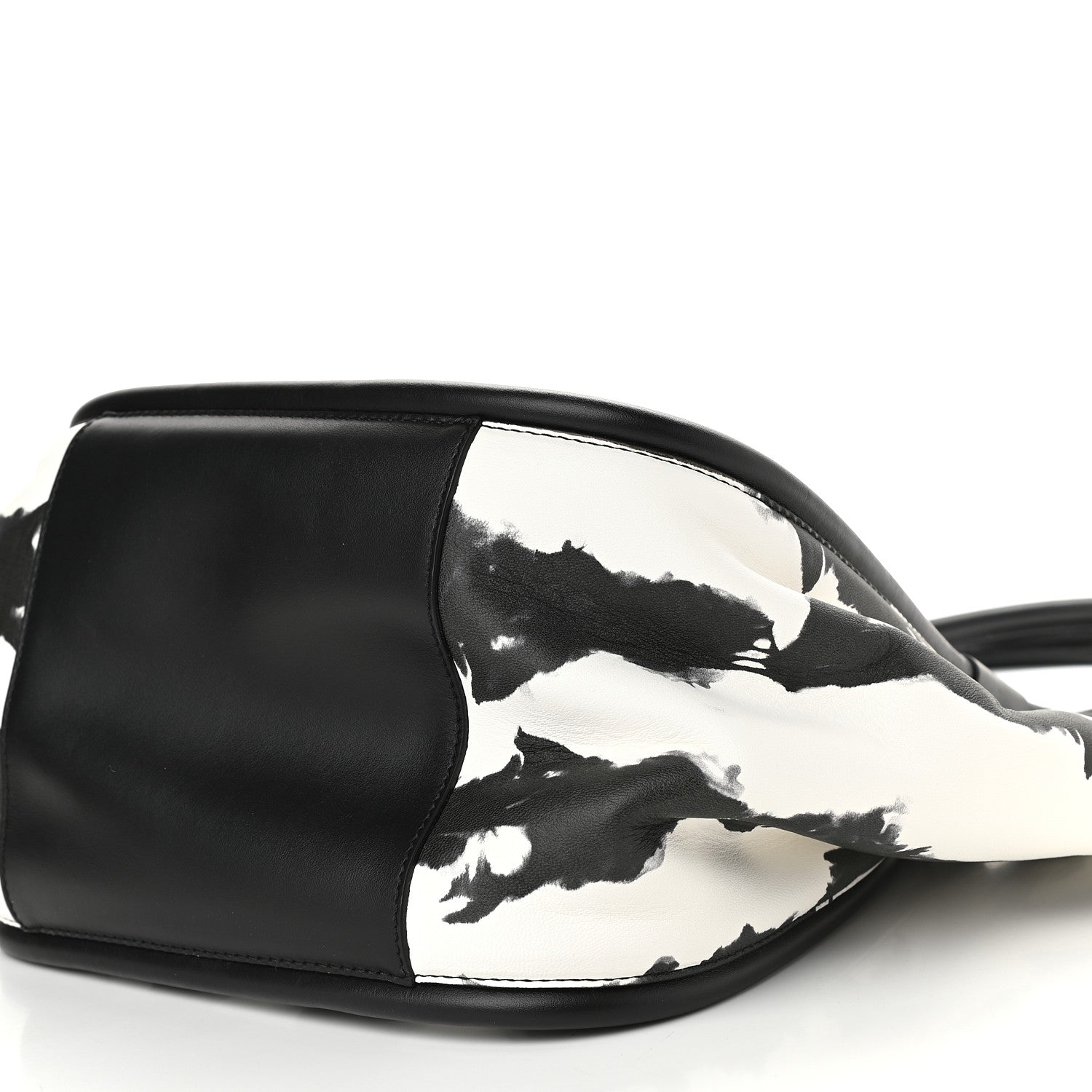 Proenza Schouler Lambskin Tie Dye XL Ruched Tote Optic White Black 9 of 9