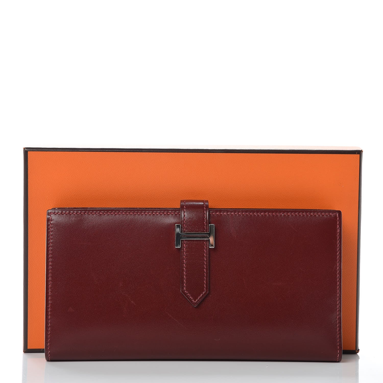 Hermes Box Bearn Gusset Wallet Rouge H 15 of 15