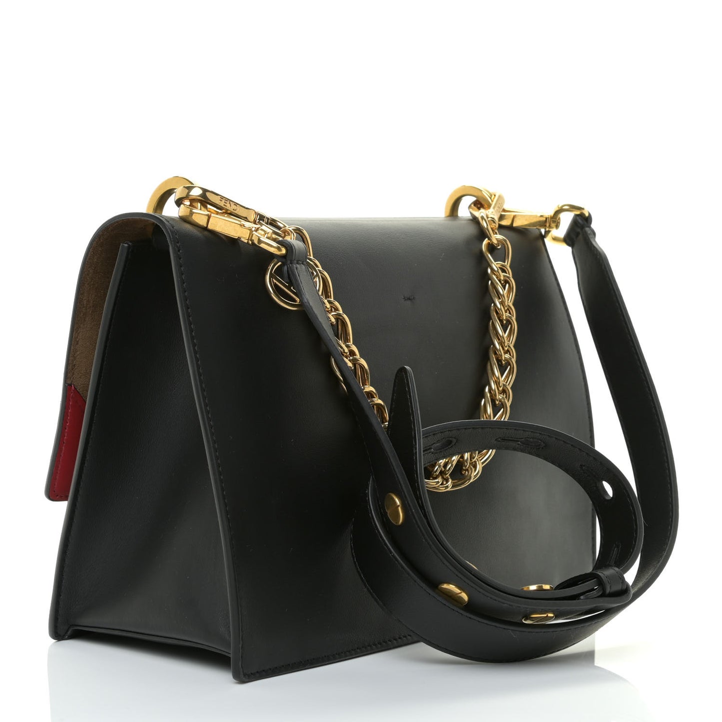 Vitello Grace Matte F is Fendi Kan U Shoulder Bag Black