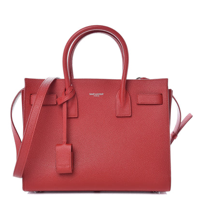 Saint Laurent Grained Calfskin Baby Sac De Jour Red 1 of 9