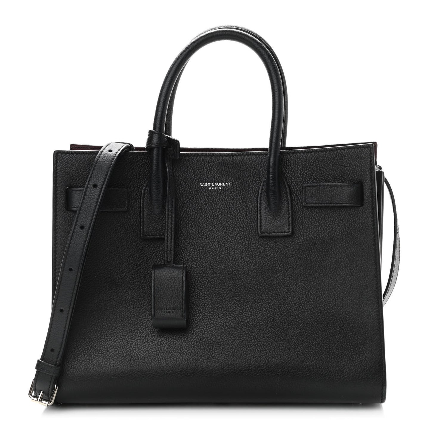 Grained Calfskin Baby Sac De Jour Black