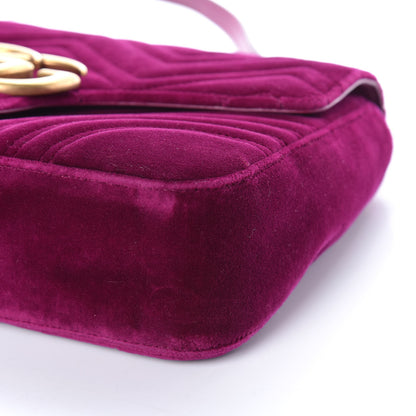 Gucci Velvet Matelasse Medium GG Marmont Shoulder Bag Fuchsia Violet Cyclamen 10 of 10