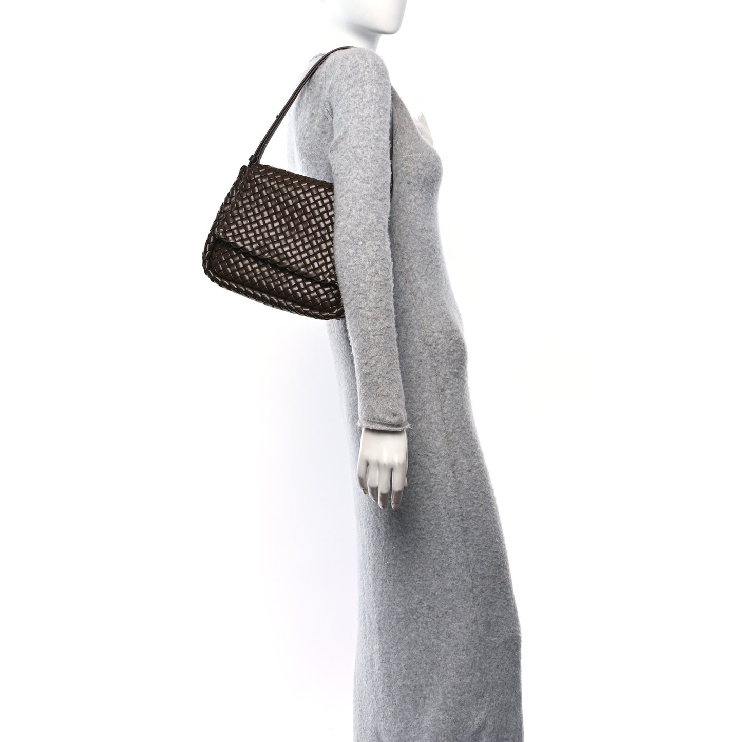 Nappa Intrecciato Small Cobble Shoulder Bag Light Brown