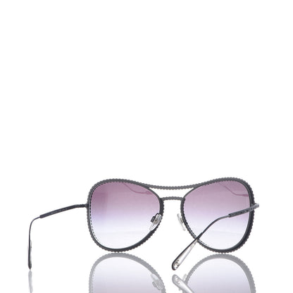 Chanel Crystal Aviator Sunglasses 71108 Black 4 of 7