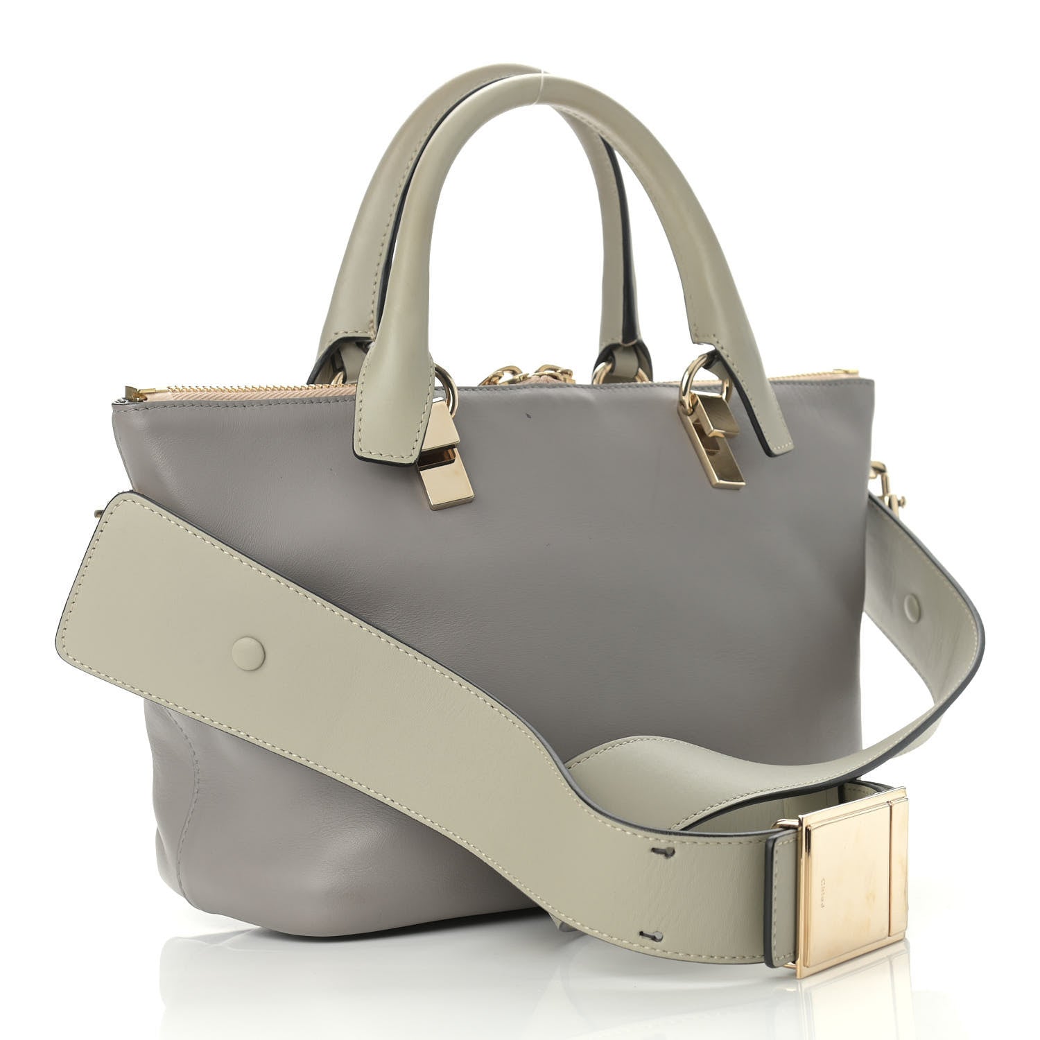 Chloe Smooth Calfskin Mini Baylee Tote Cashmere Grey 3 of 16