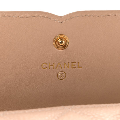 Chanel Caviar Quilted Filigree Large Gusset Flap Wallet Beige Black 6 of 14