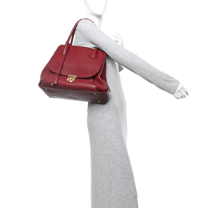 Salvatore Ferragamo Pebbled Calfskin East West Fiamma Bag Red 2 of 15