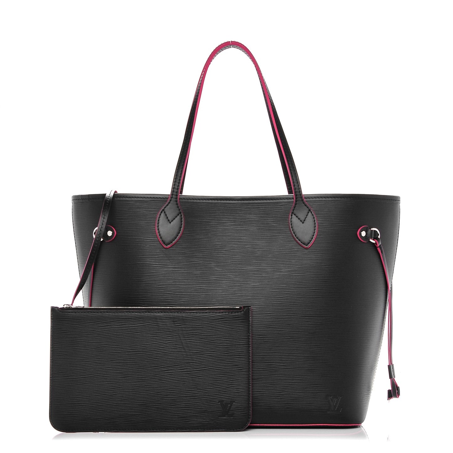 Epi Neverfull MM Black Hot Pink