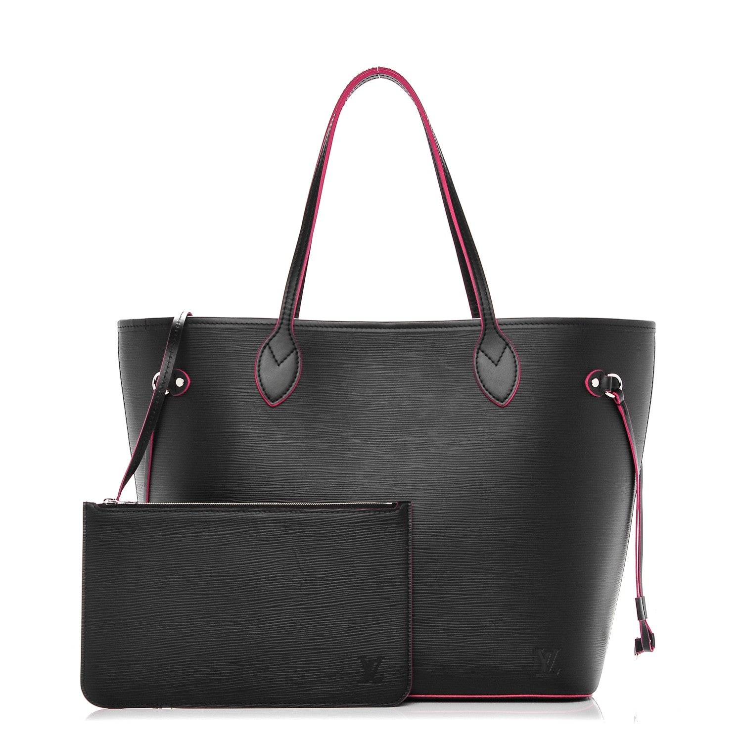 Louis Vuitton Epi Neverfull MM Black Hot Pink 3 of 8
