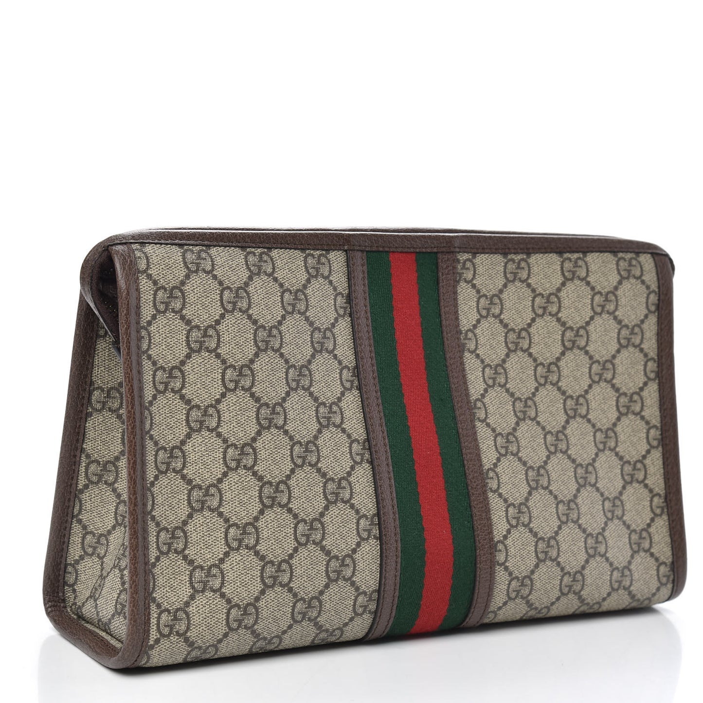 GG Supreme Monogram Web Toiletry Case Brown