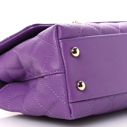 Chanel Caviar Quilted Mini Coco Handle Flap Purple 9 of 14