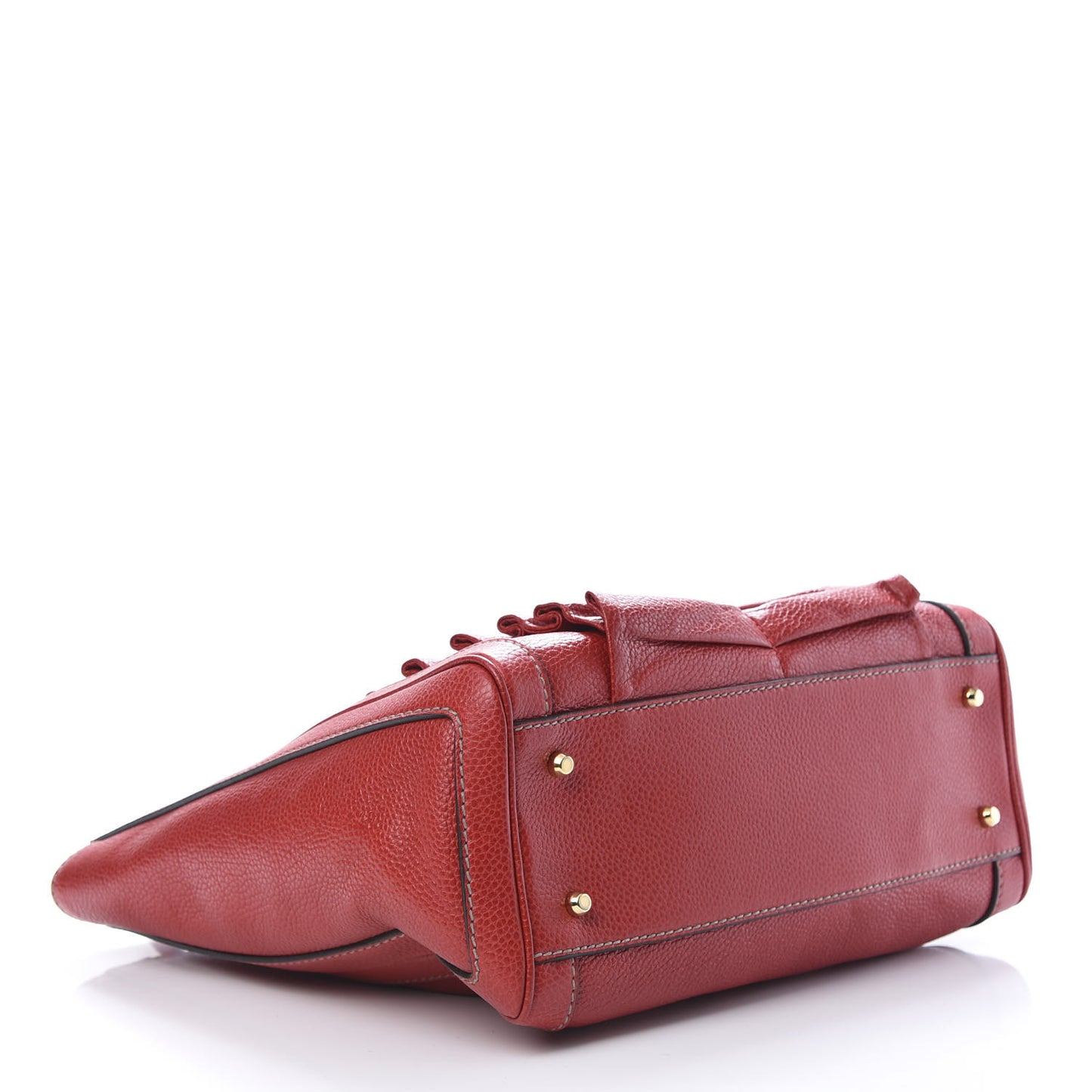 Grained Calfskin Tote Red