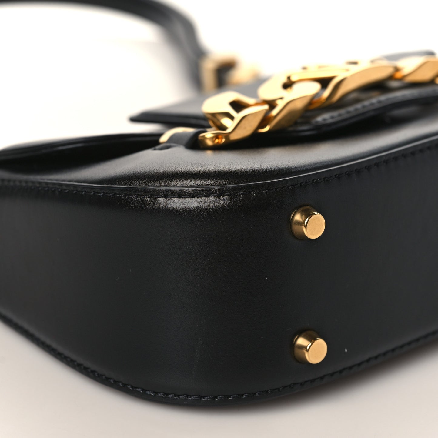Calfskin Small Vlogo Chain Shoulder Bag Black
