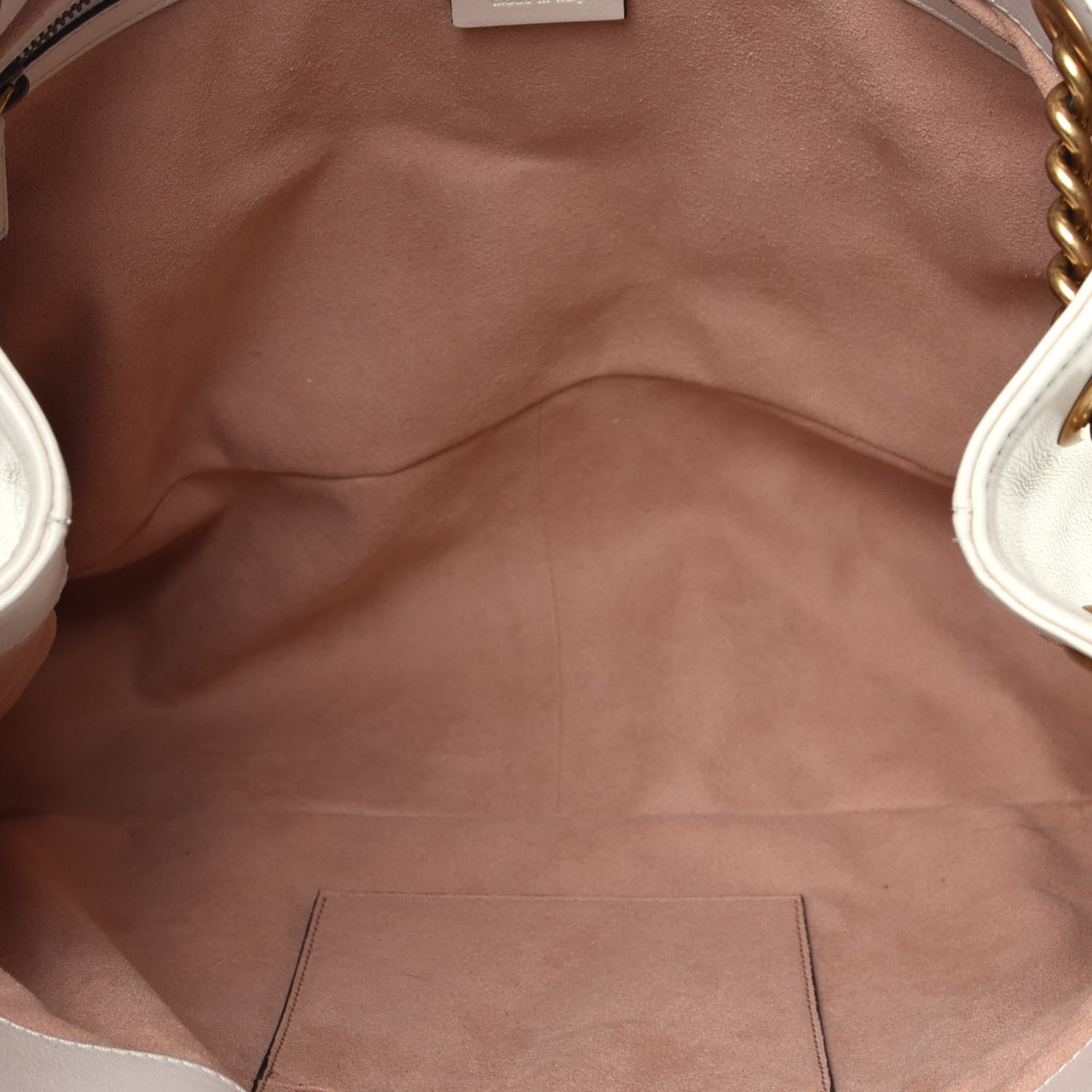 Gucci Calfskin Matelasse Medium GG Marmont Shoulder Tote Bag White 5 of 9