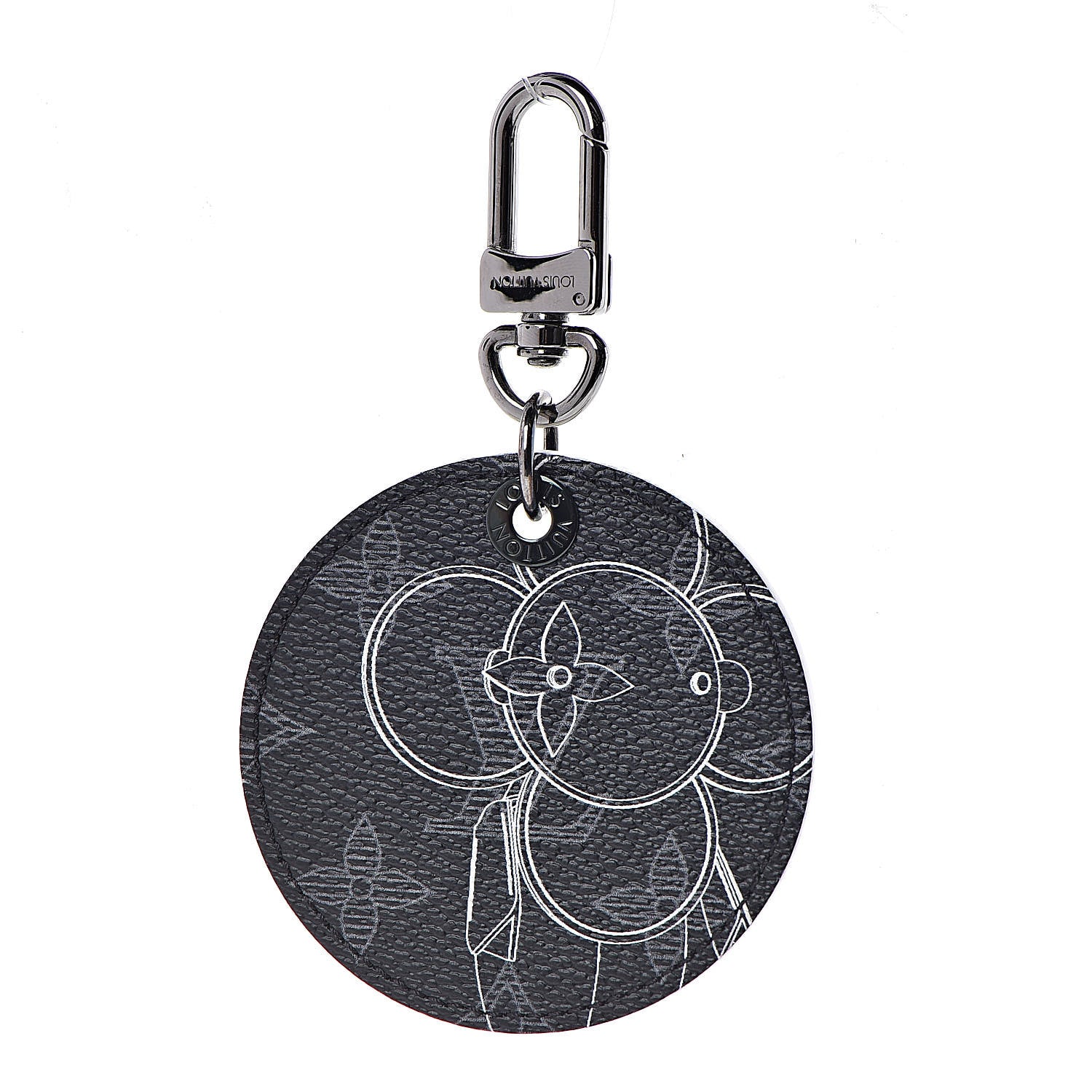 Louis Vuitton Monogram Eclipse Illustre Vivienne Bag Charm Key Holder Black 1 of 3