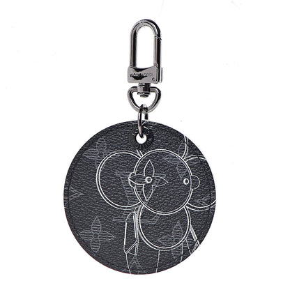 Louis Vuitton Monogram Eclipse Illustre Vivienne Bag Charm Key Holder Black 1 of 3