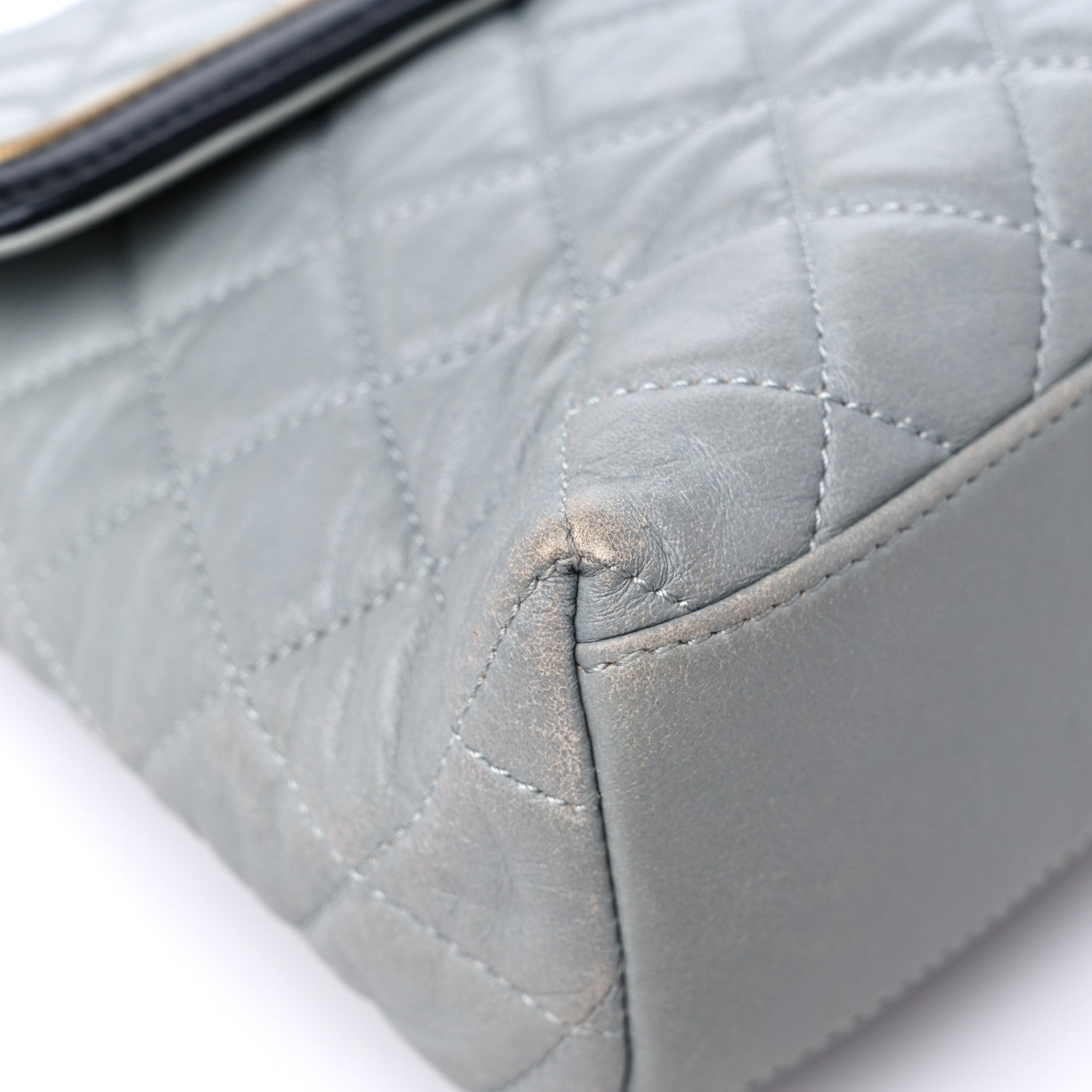 Chanel Lambskin Quilted Mademoiselle East West Flap Light Grey 8 of 15