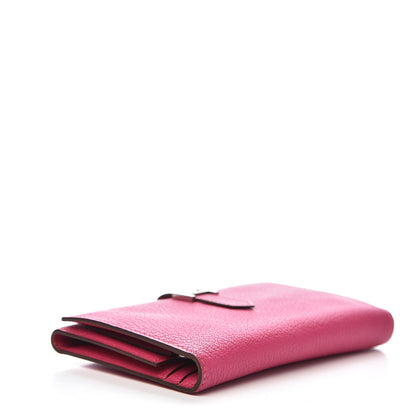 Hermes Chevre Mysore Tri-Fold Bearn Wallet Rose Shocking 4 of 8