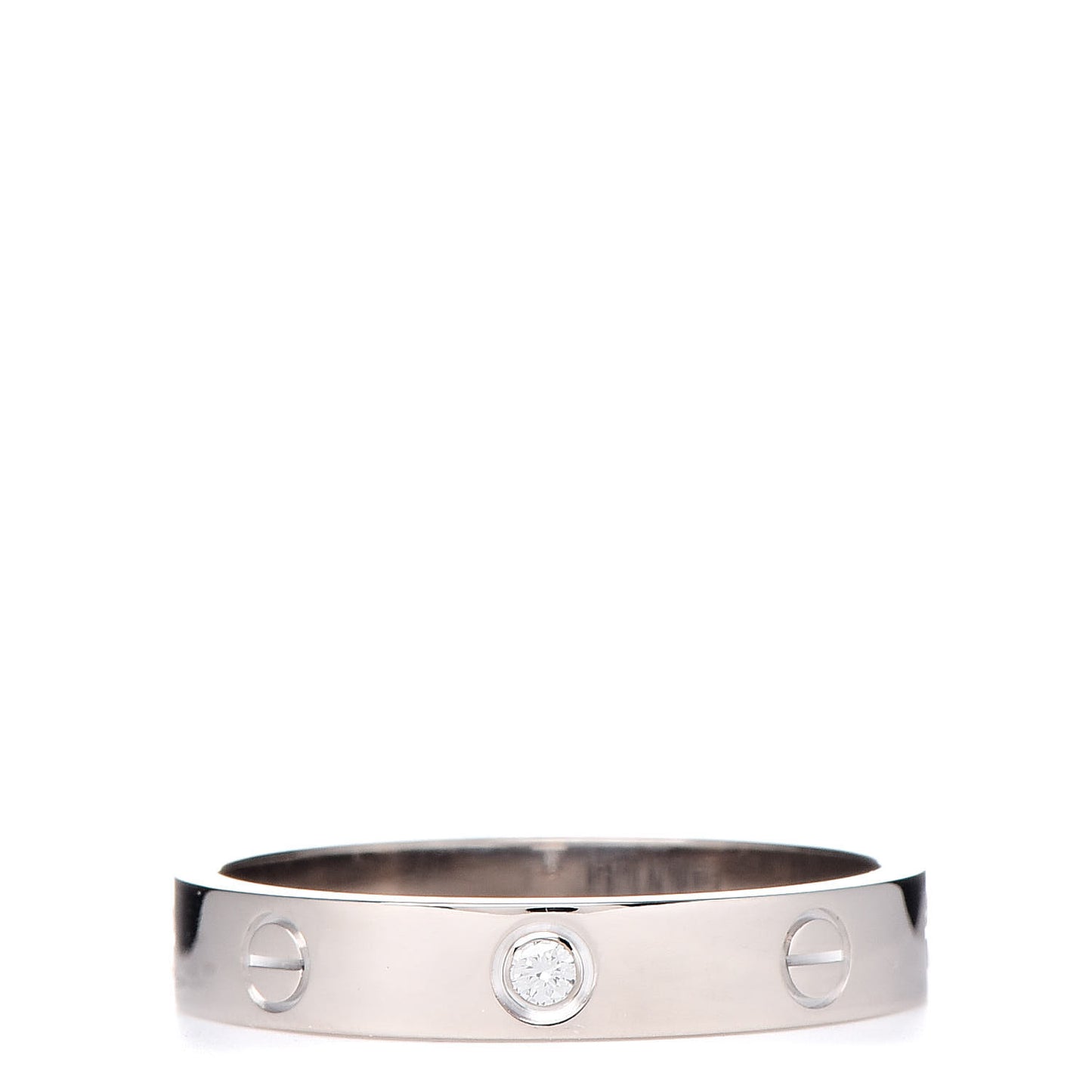18K White Gold Diamond 4mm LOVE Wedding Band Ring 61 9.5
