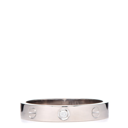 Cartier 18K White Gold Diamond 4mm LOVE Wedding Band Ring 61 9.5 1 of 5