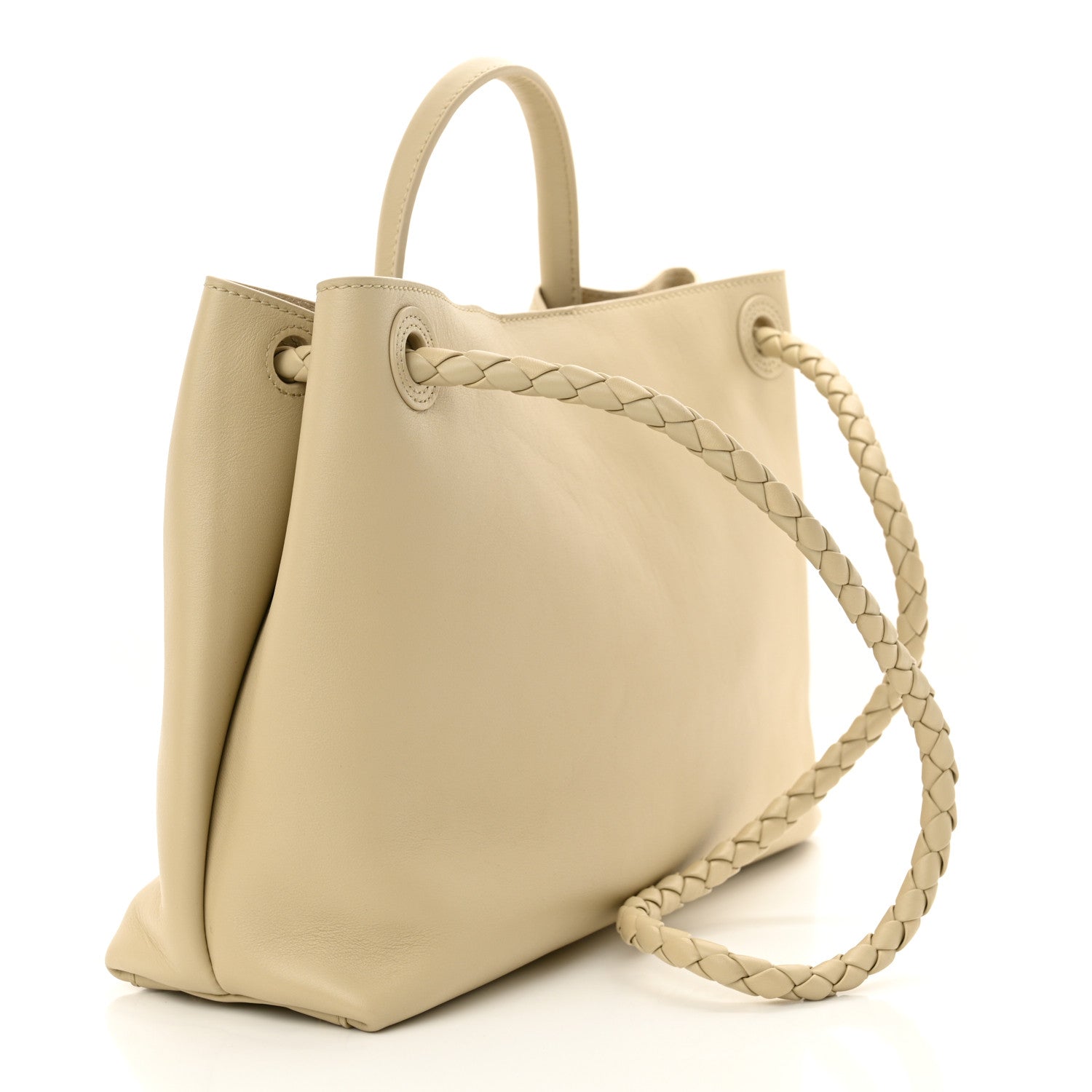 Bottega Veneta Silky Calfskin Medium Andiamo Shoulder Bag Light Butterscotch 3 of 9