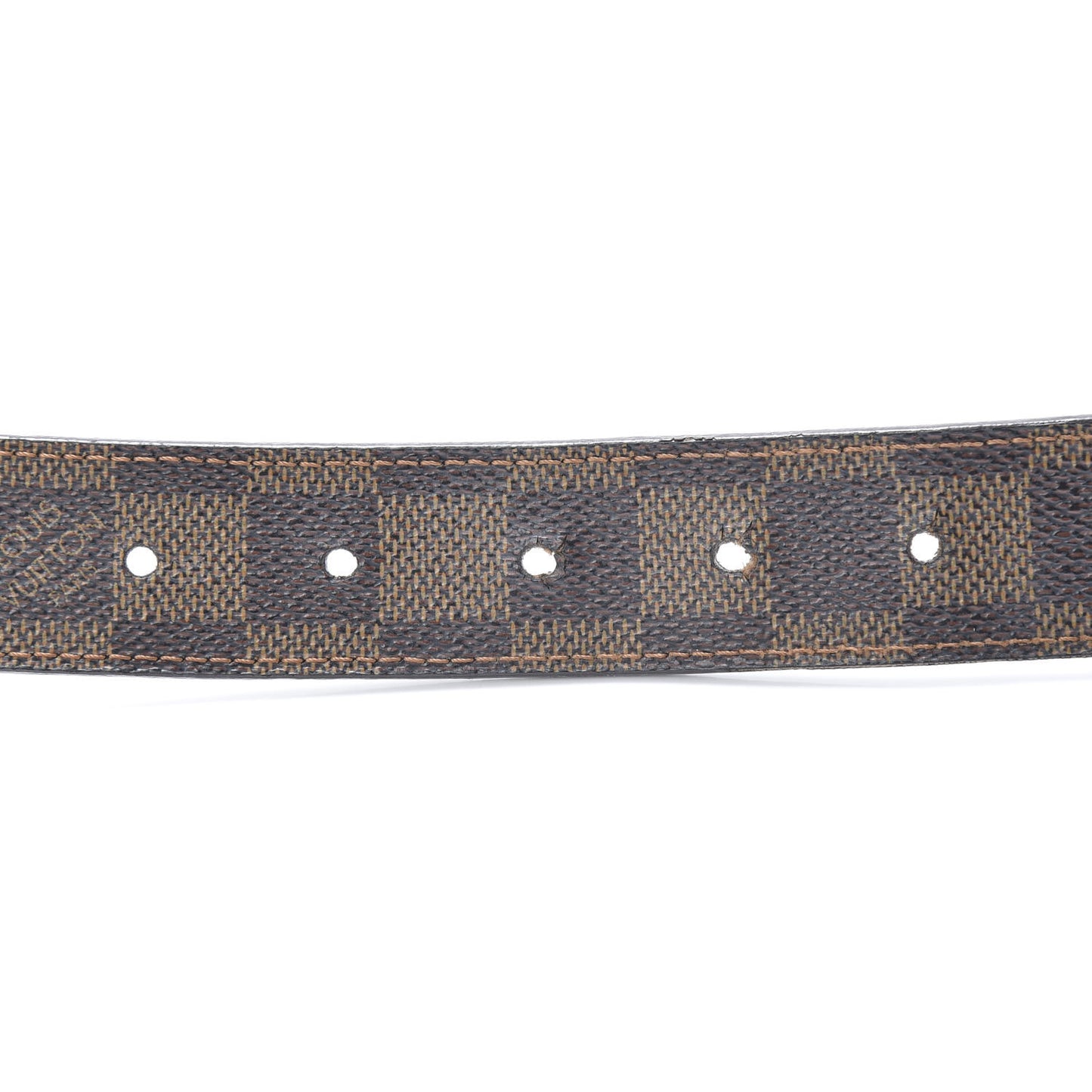 Damier Ebene LV Paris Buckle Belt 75 30 Gold