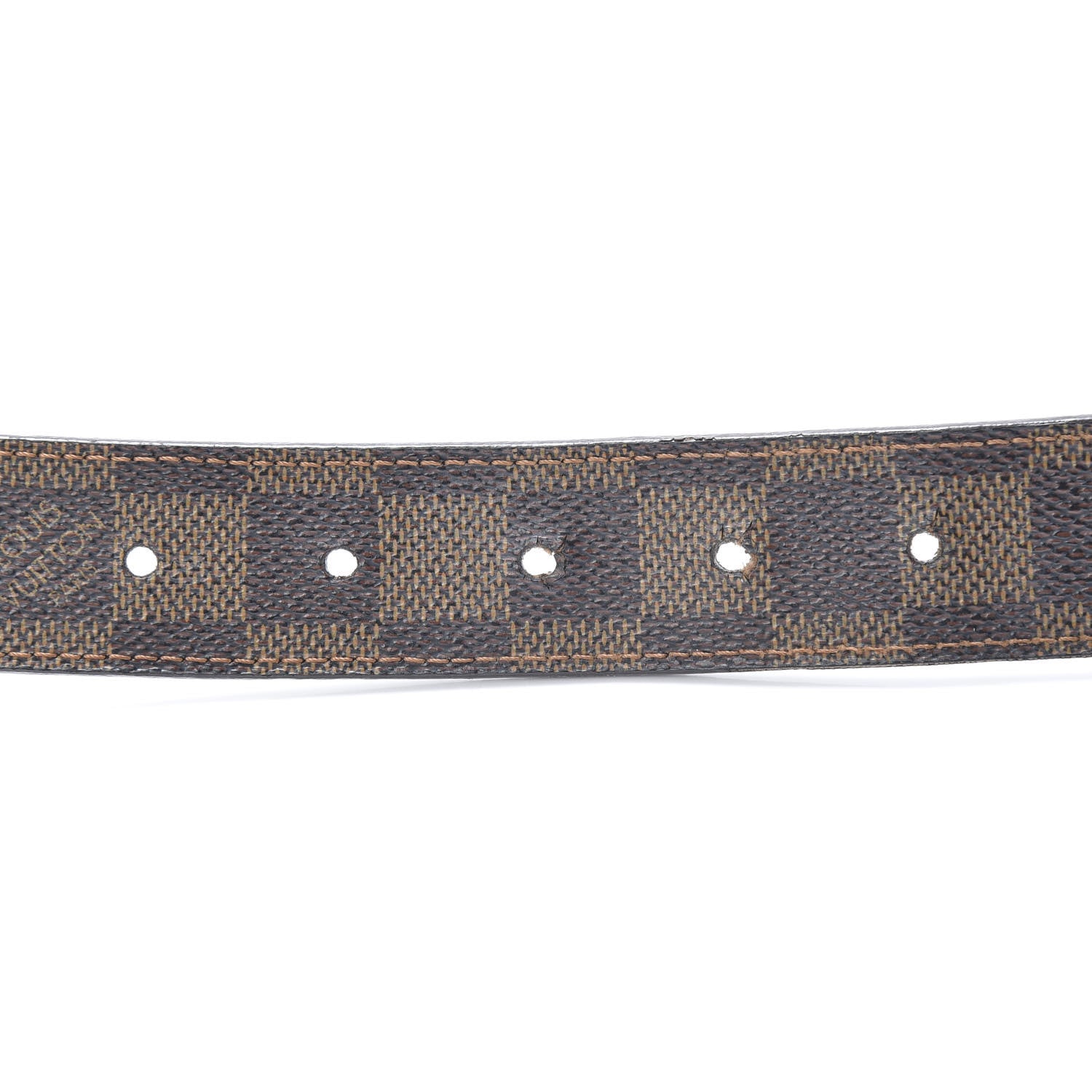 Louis Vuitton Damier Ebene LV Paris Buckle Belt 75 30 Gold 5 of 9