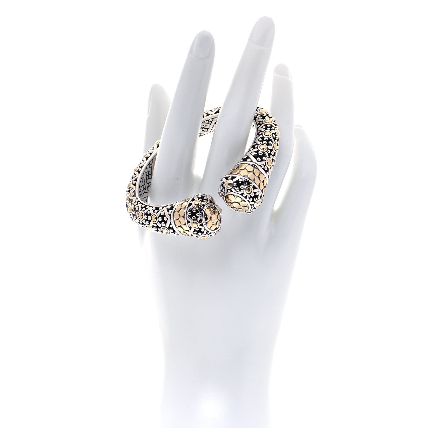 John Hardy Sterling Silver 18K Yellow Gold Jaisalmer Dot Cuff Bracelet 2 of 5