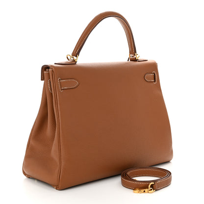 Hermes Togo Kelly Retourne 32 Gold 3 of 10