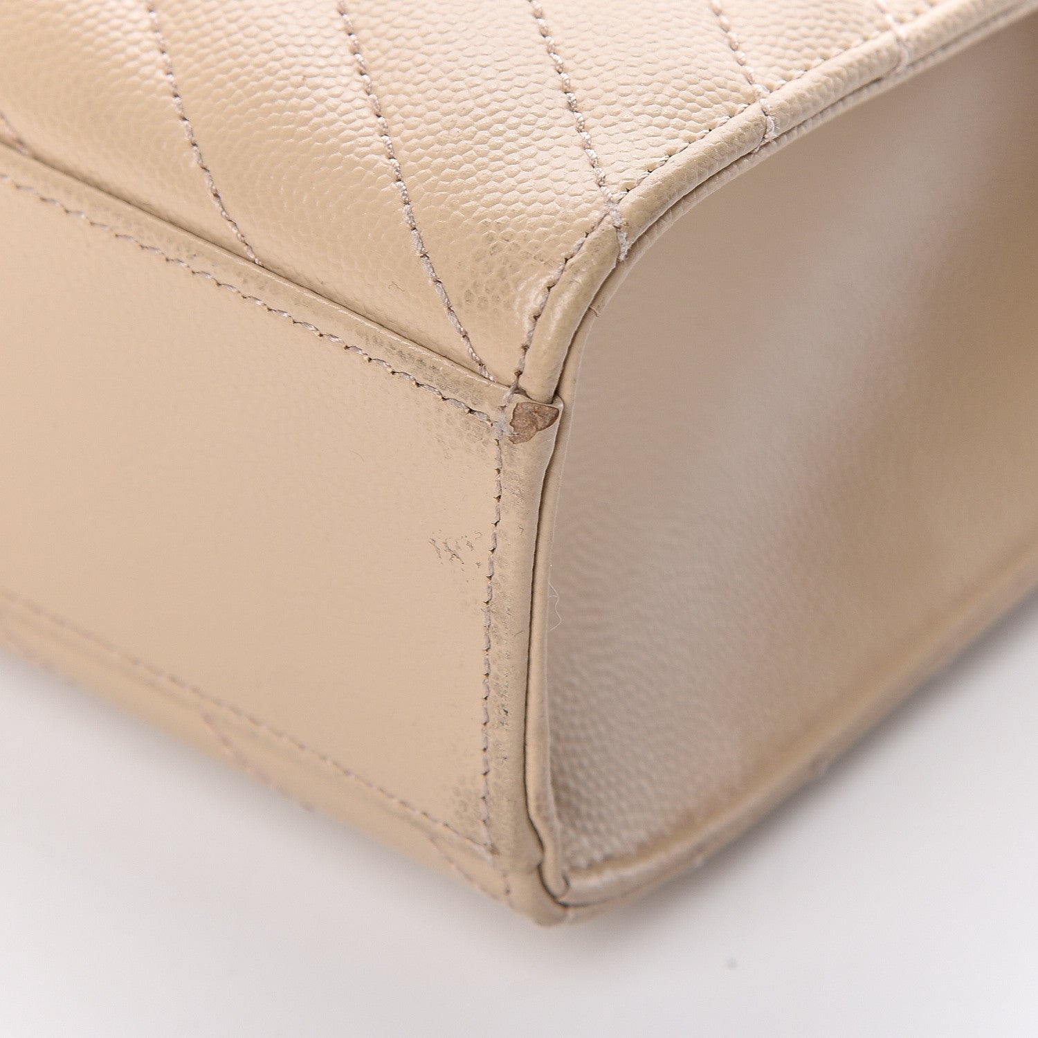 Saint Laurent Grain De Poudre Matelasse Chevron Large Monogram Satchel Dark Beige 11 of 11