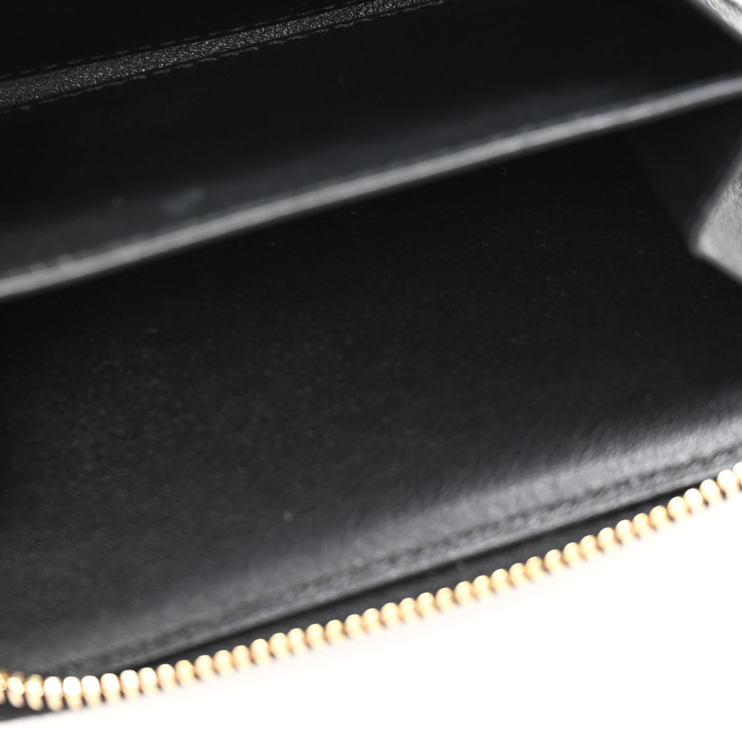Lambskin Matelasse Chevron Monogram Cassandre Compact Zip Around Card Wallet Black