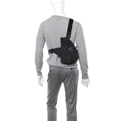 Christian Dior Oblique Mens Saddle Bag Black 3 of 17
