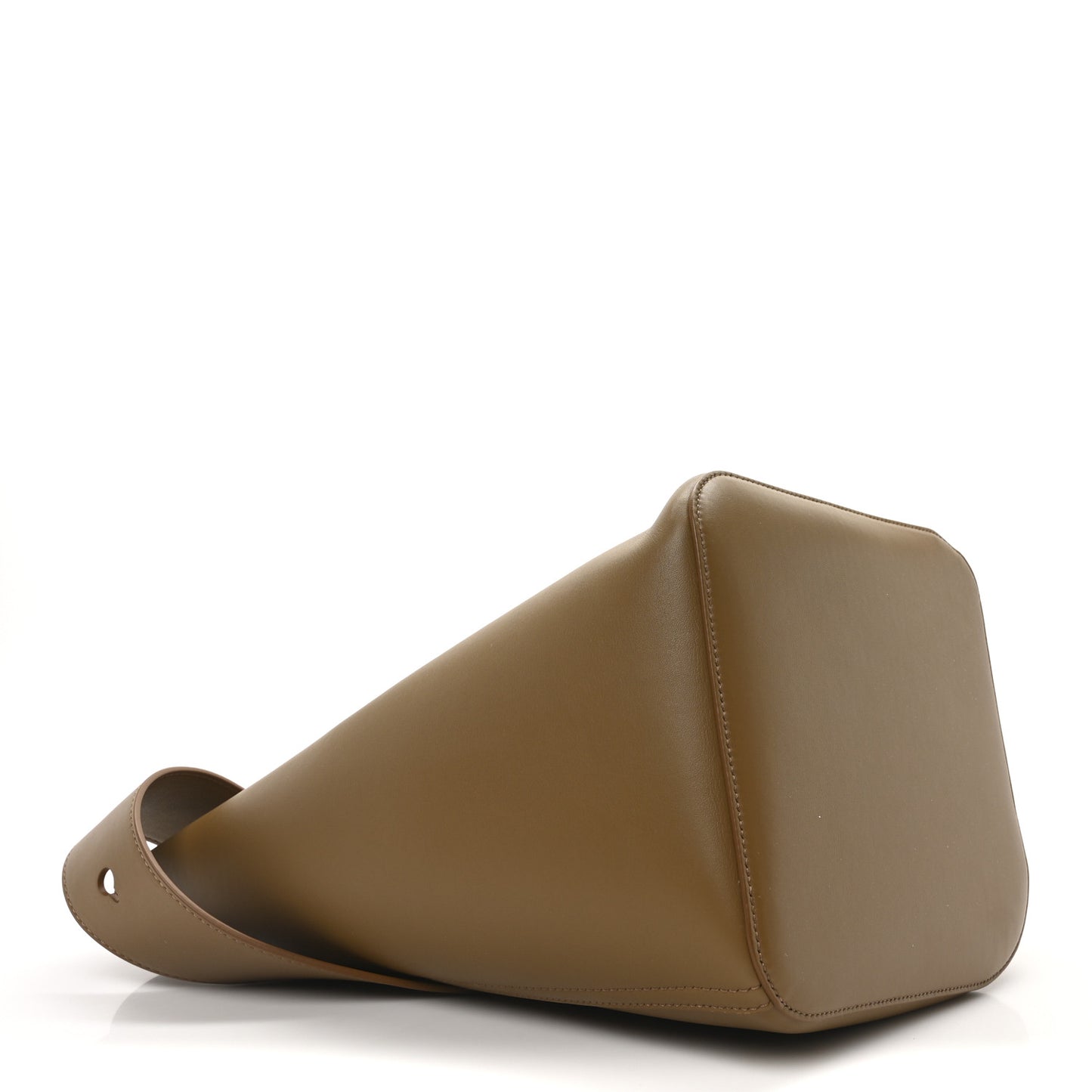 Smooth Calfskin Medium Pebble Bucket Bag Oak