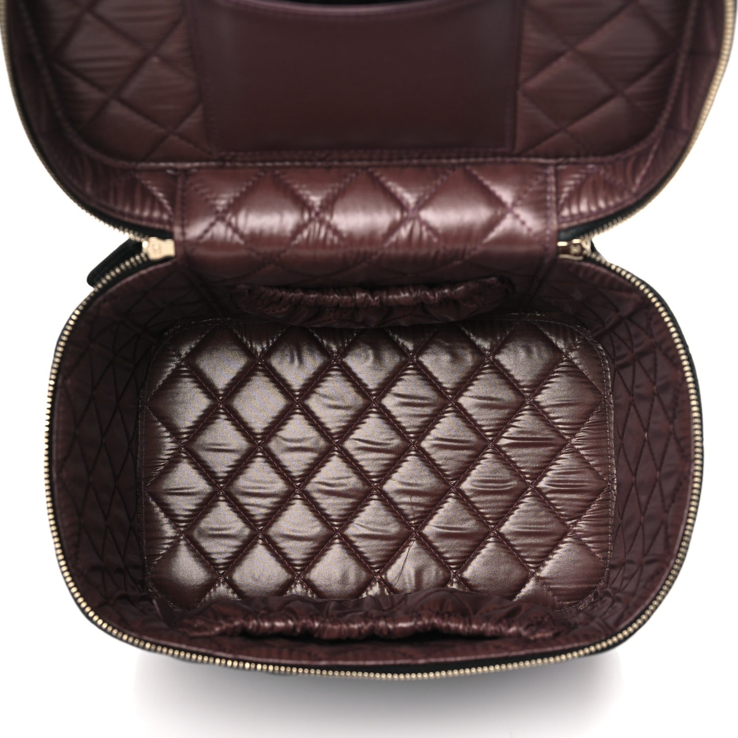 Caviar Quilted Large Vanity Pouch Black