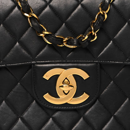 Chanel Lambskin Quilted Jumbo Single Flap Black 8 of 11