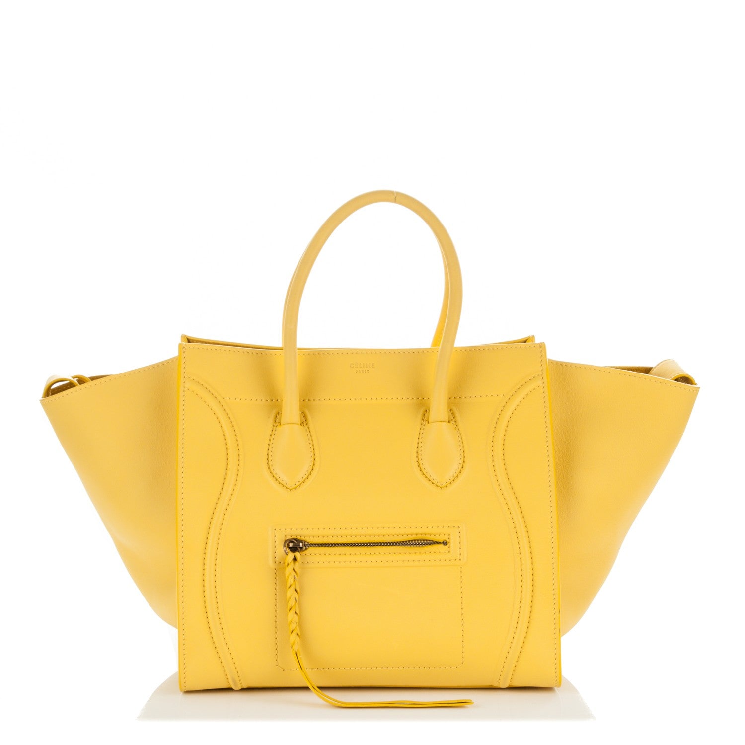 Celine Supple Calfskin Medium Phantom Luggage Sun Yellow 1 of 7