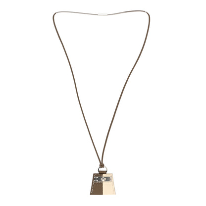 Hermes Swift Monpetit Small Kelly Pendant Necklace Etoupe Nata 3 of 6