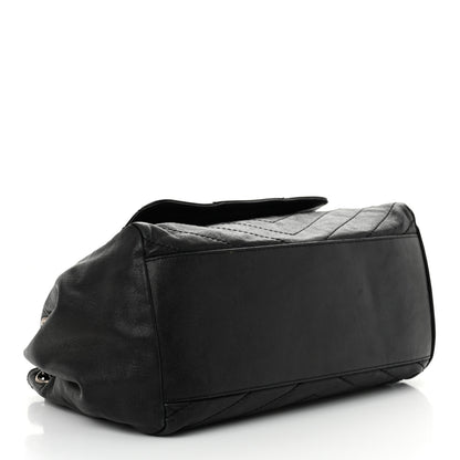 Saint Laurent Pebbled Lambskin Chevron Monogram Large Nolita Black 4 of 11
