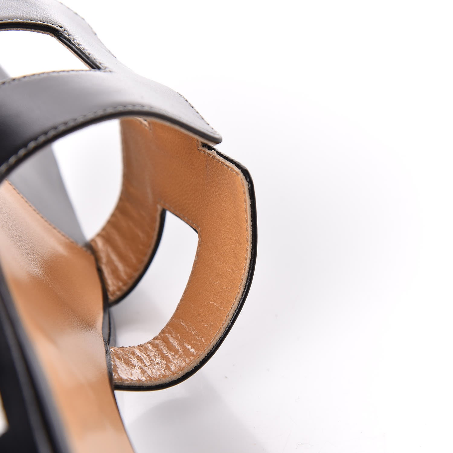 Hermes Box Calfskin Oran Sandals 39 Black 8 of 12