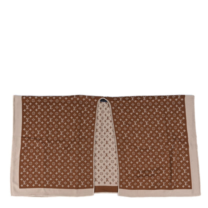 Louis Vuitton Wool Silk Cashmere Monogram Embrace Poncho Brown 1 of 4
