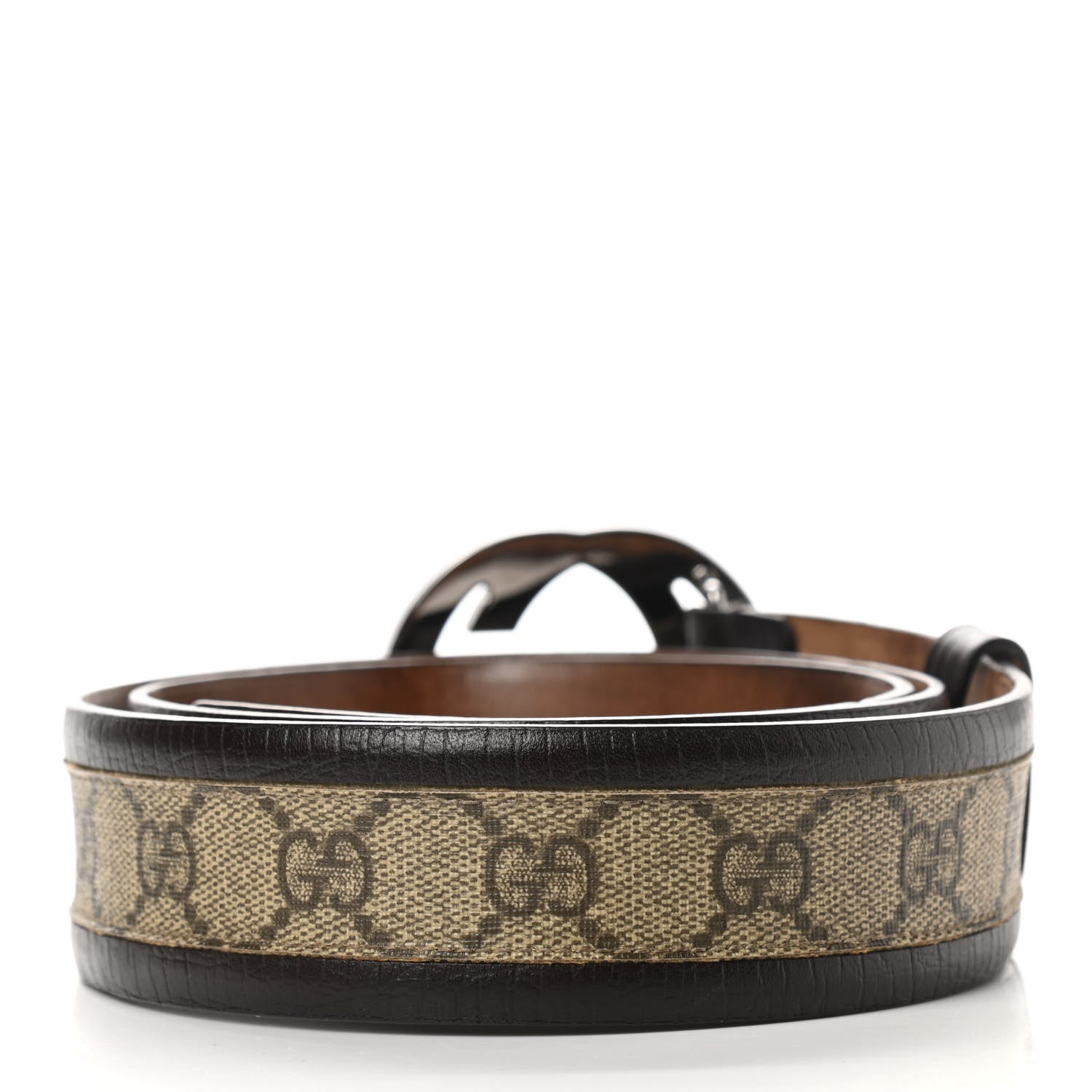 Gucci GG Supreme Monogram Niagara Lux Calfskin Interlocking G 40mm Belt 95 38 Beige Ebony Cocoa 2 of 8