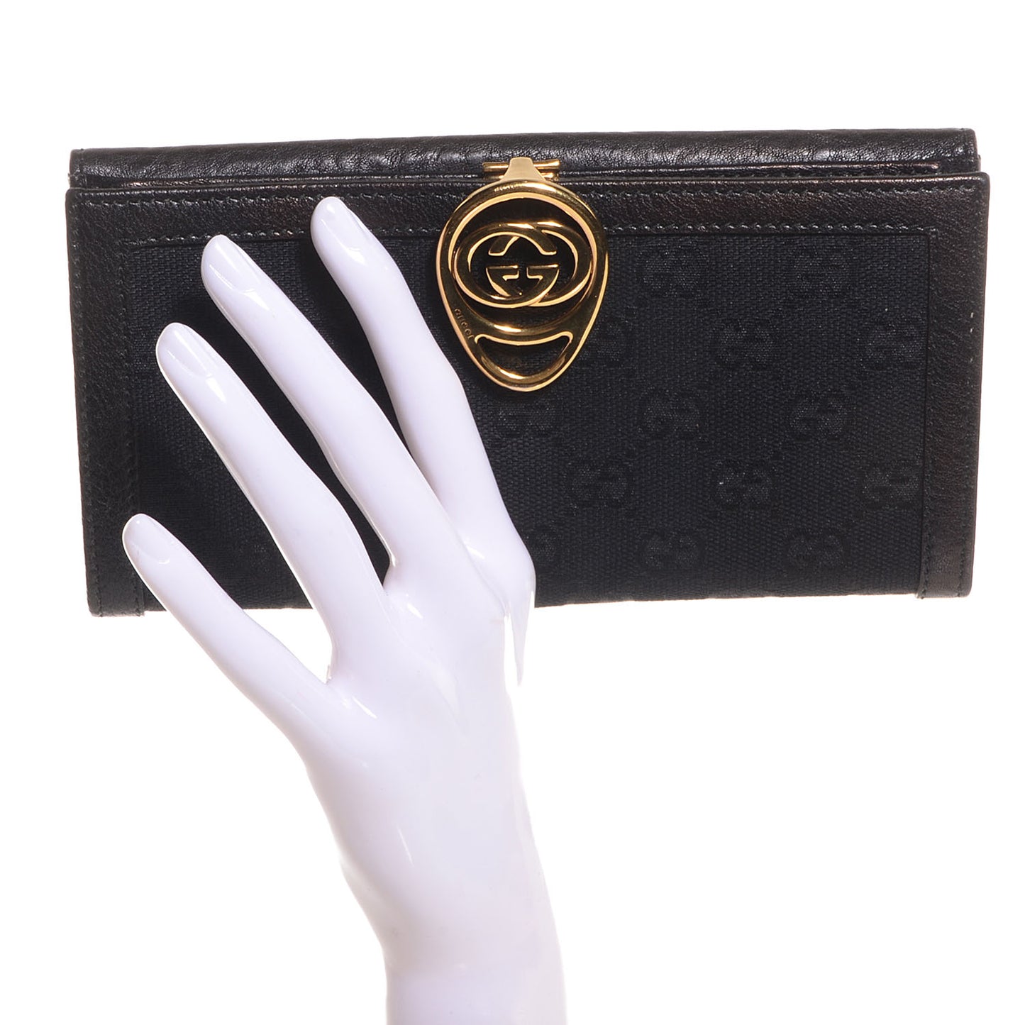 Monogram Interlocking GG Continental Wallet Black