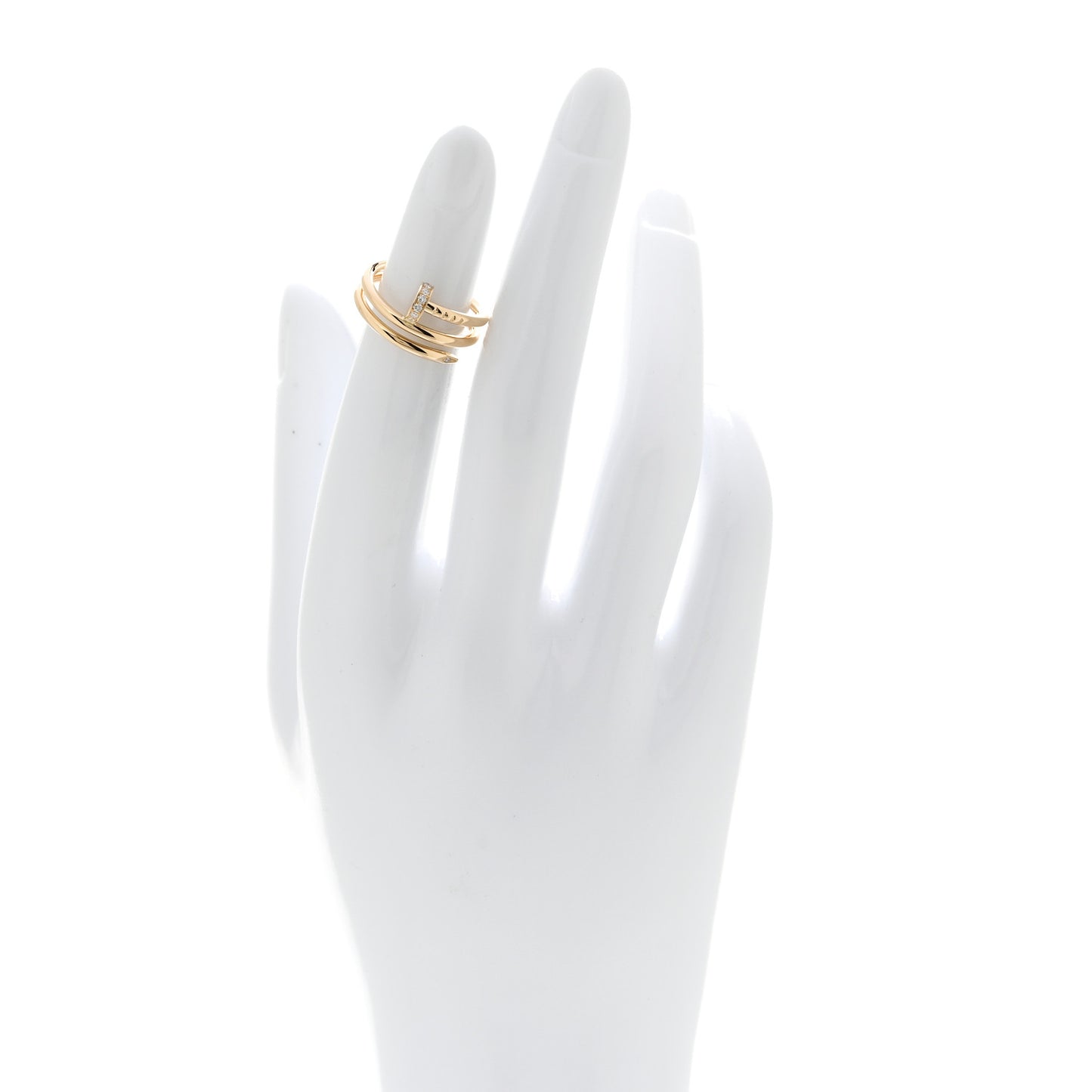 18K Yellow Gold Diamond Double Juste Un Clou Ring 48 4.5